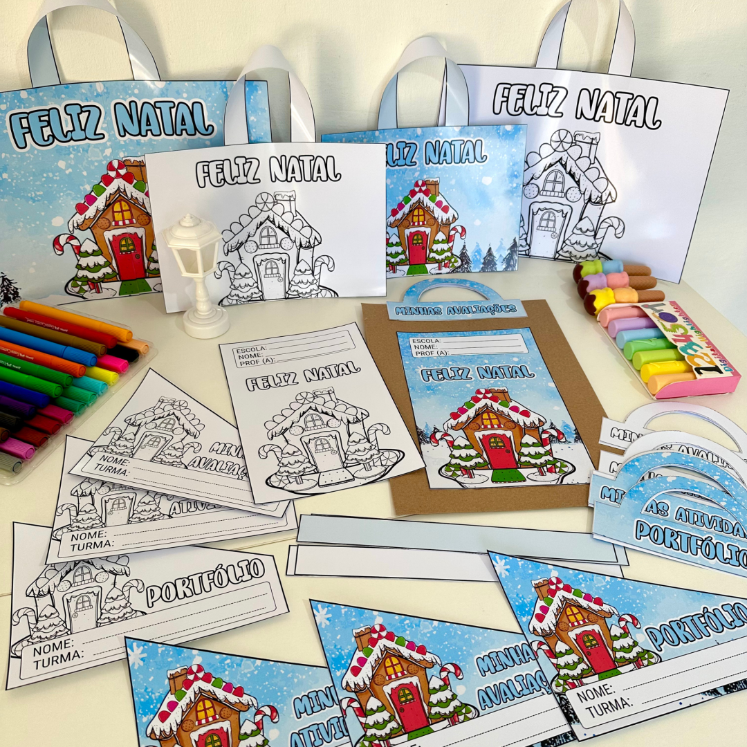 Kit Capas de Atividades Casinha de Natal