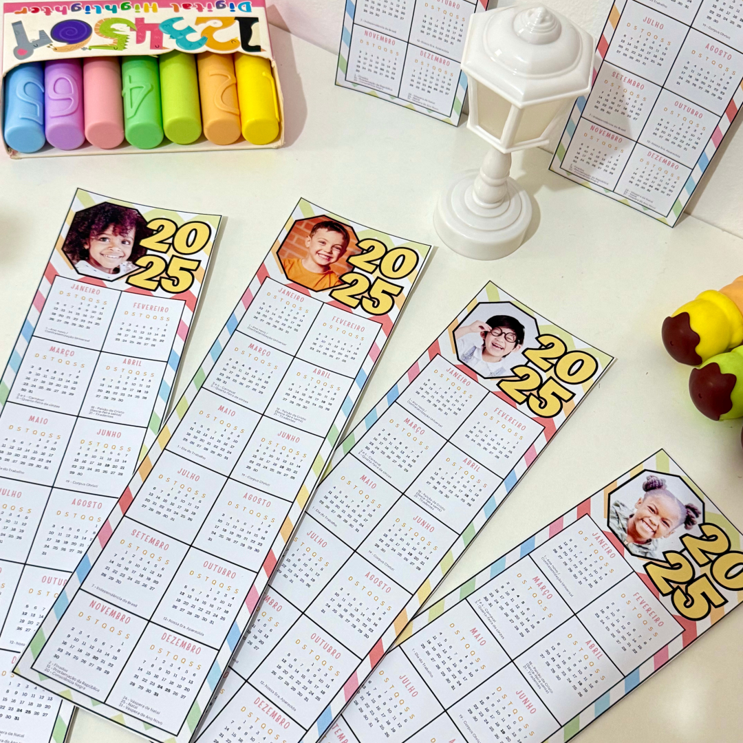 Calendários Marca Páginas 2025
