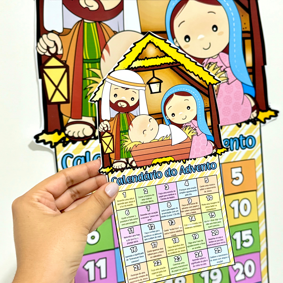 Cartaz Calendário do Advento com Presépio