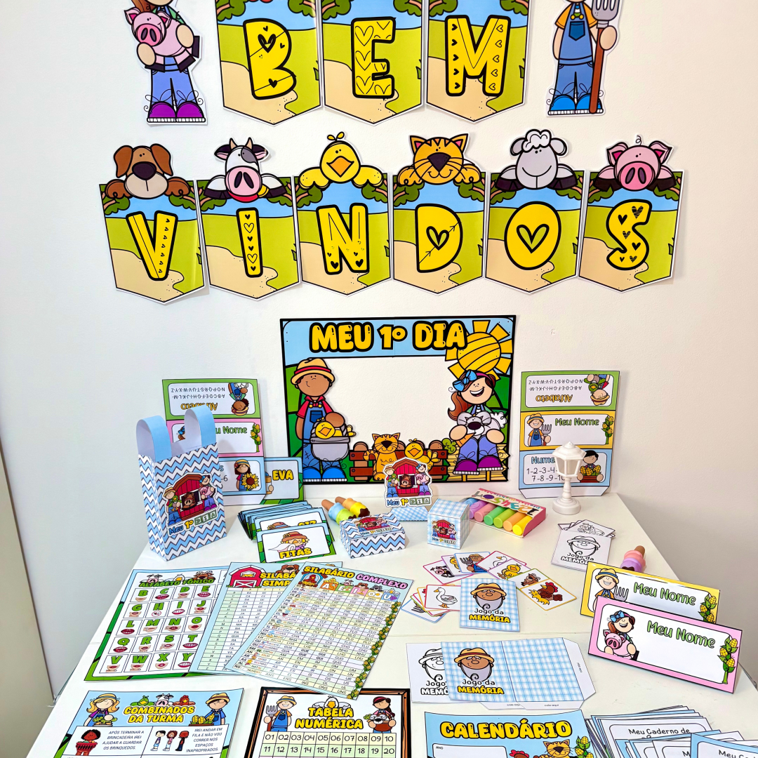Kit Decoração de Sala de Aula tema Fazendinha