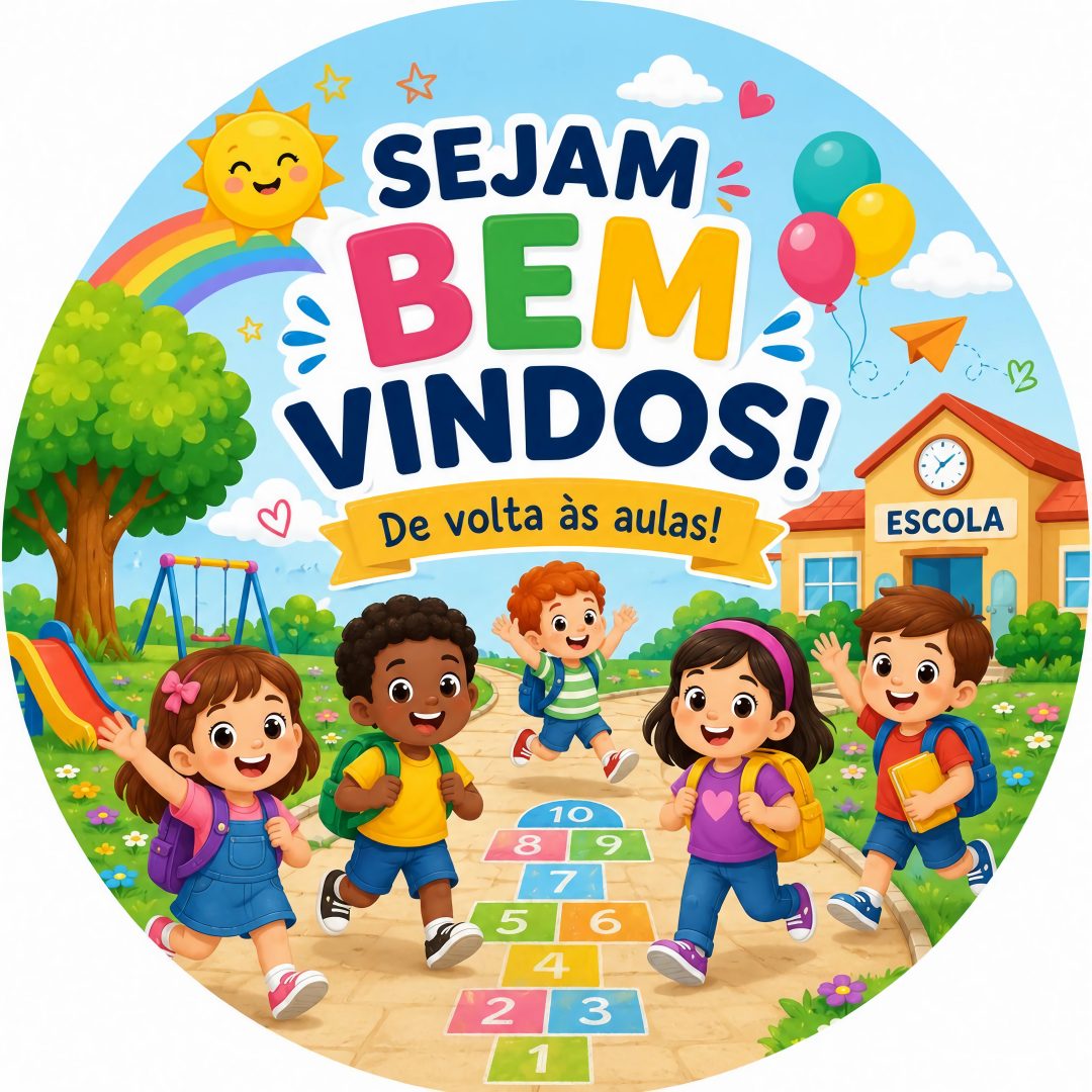 Painel Redondo Sejam Bem-Vindos